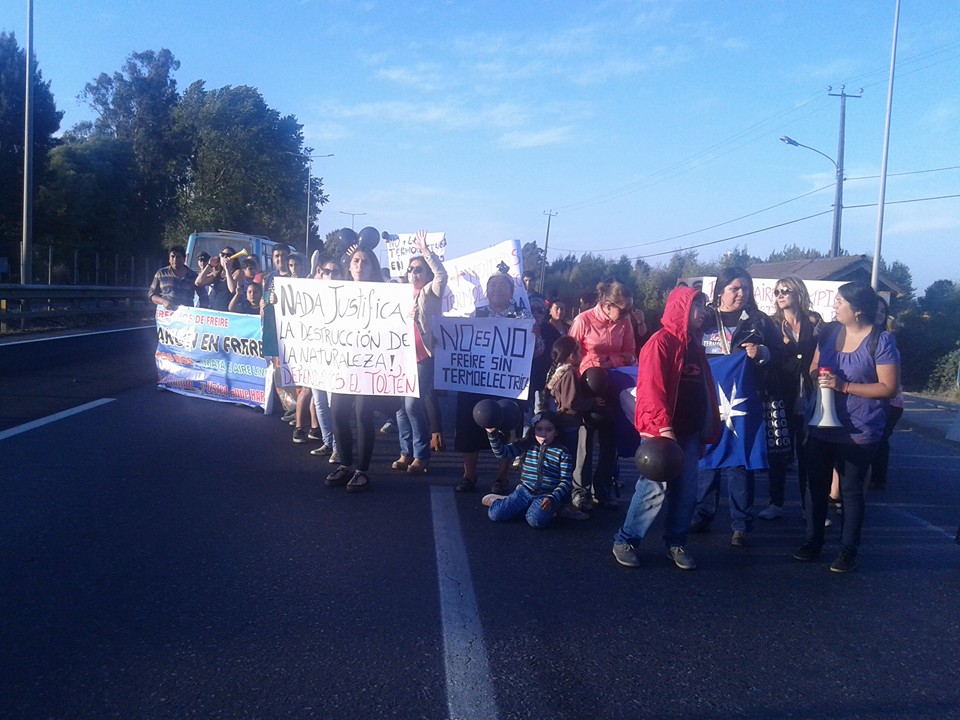 En Freire continúan las manifestaciones contra la termoeléctrica e hidroeléctrica