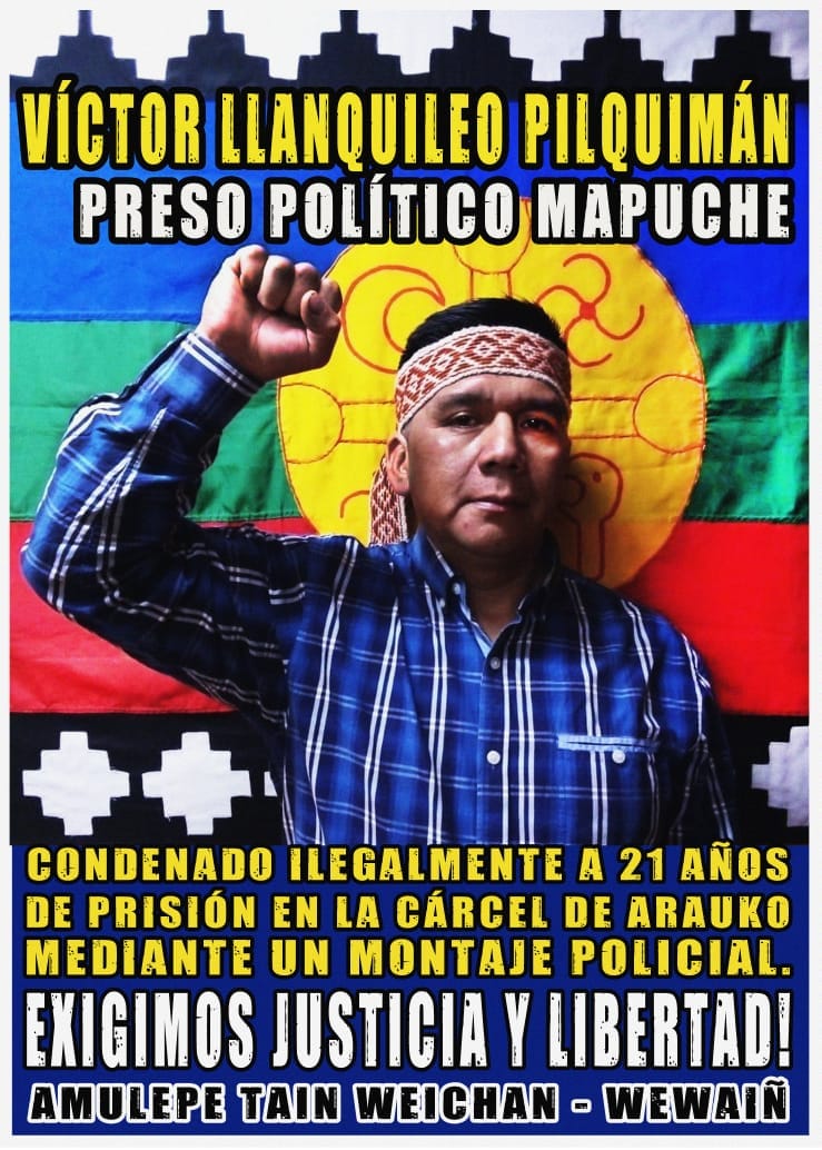 Víctor Llanquileo, preso político mapuche, denuncia nuevo montaje en su contra