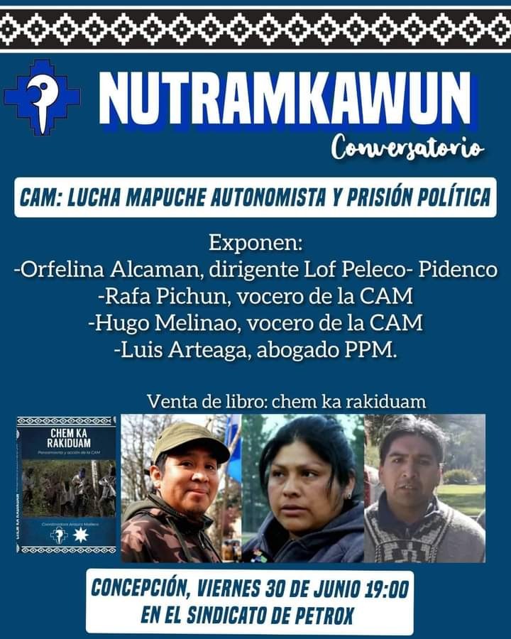 En Concepción invitan a Nutramkawun Conversatorio: «Lucha Mapuche autonomista y prisión política»