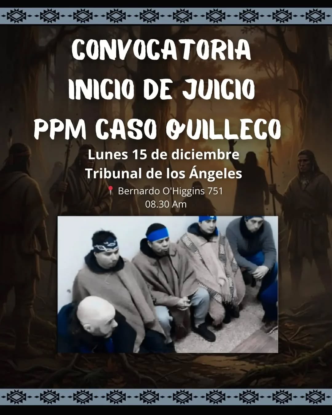 Caso Quilleco: En Los Ángeles convocan a apoyar inicio de juicio de presos políticos Mapuche