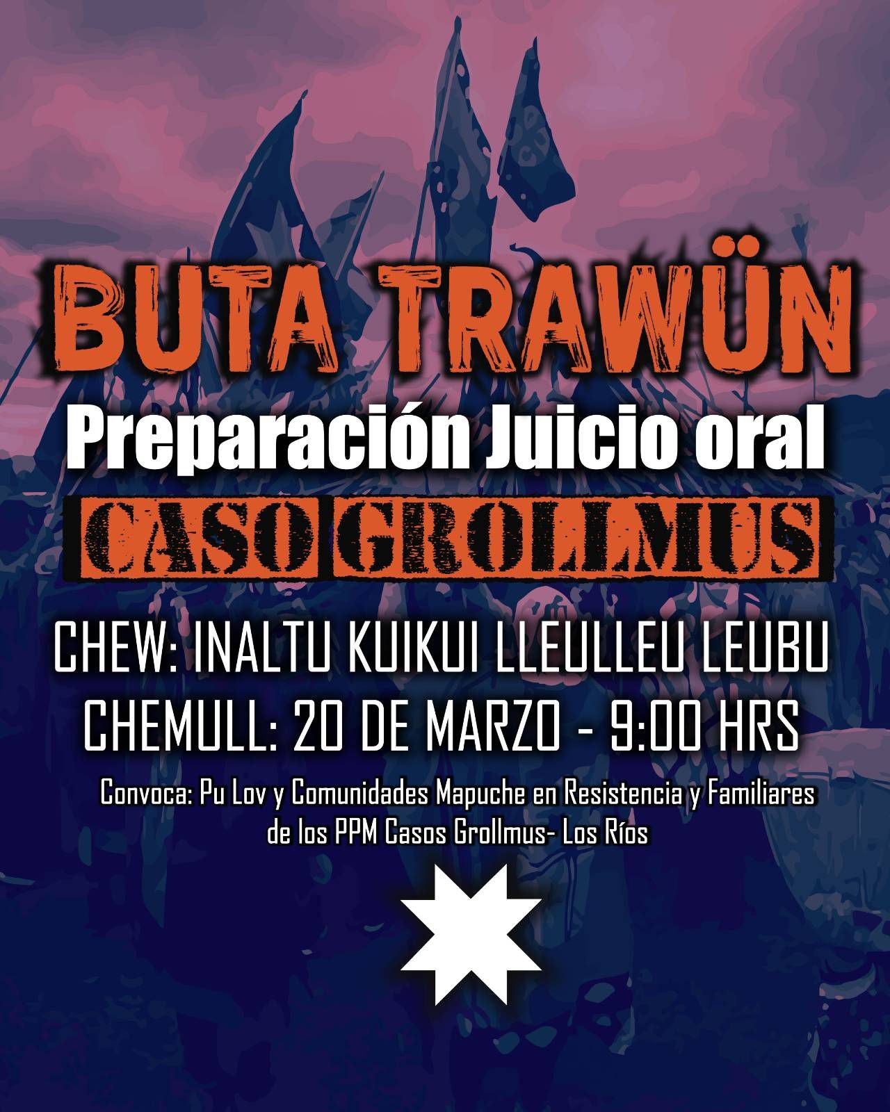 Convocan a Butra Trawün en preparación de juicio oral por Caso Grollmus